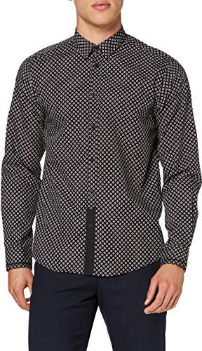 CAPLAN Camicia abbottonata, Black, M Uomo