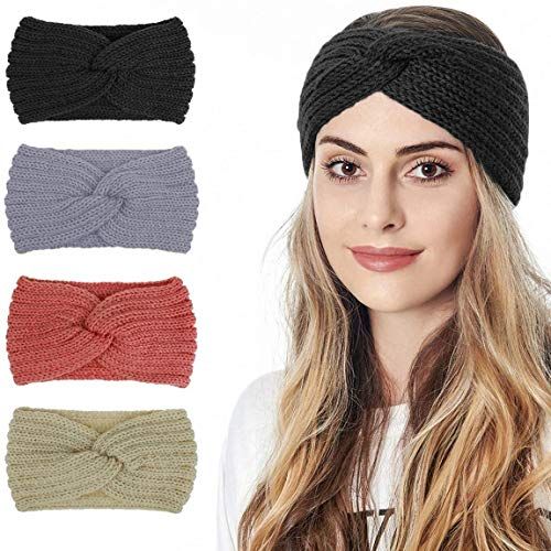 Fascia Invernale,Fascia Donna Invernale,Fascia per Capelli da Donna,Fascia Scalda Orecchie,Fascia Orecchie Donna,Fascia Capelli Tessuto di Lana,Fascia per Capelli da Donna,Knit Turbante Fascia,4 Pezzi