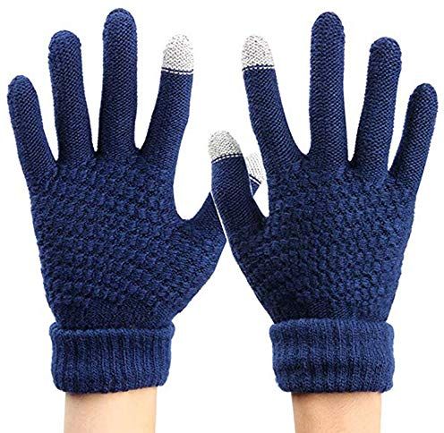 Guanti Glove per dispositivi touch screen Smartphone iPhone iPad Tablet Caldi guanti invernali touch screen in lana per uomo donna (Blu)