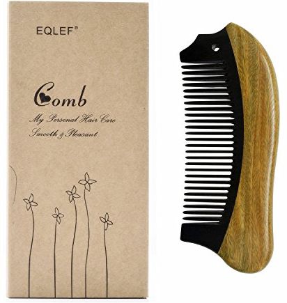 Pettine in corno e legno di sandalo manuale, pettine tascabile (12 cm * 4 cm)