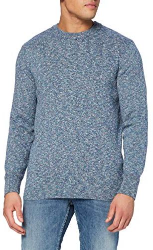 Recycled Cotton Melange Crewneck Pull Pullover Sweater, Combo B 0218, XL Uomo