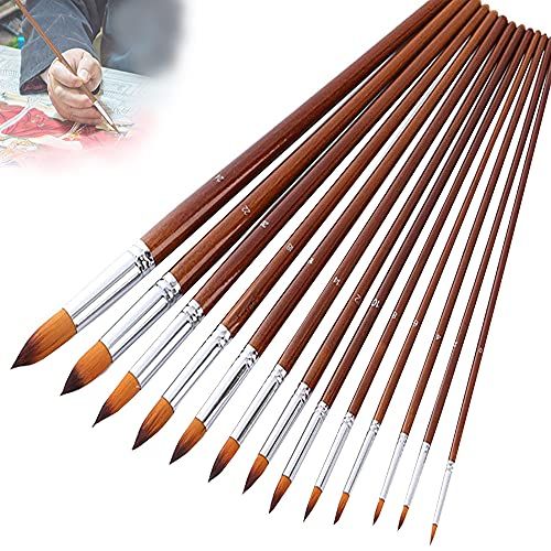 13 Pieces Pennelli Per Pittura, Set Di Pennelli Per Principianti, Pennello Artista, Strong Resilience And 13 Sizes, For Watercolor, Gouache, Oil, Acrylic Painting, Body And Face Painting
