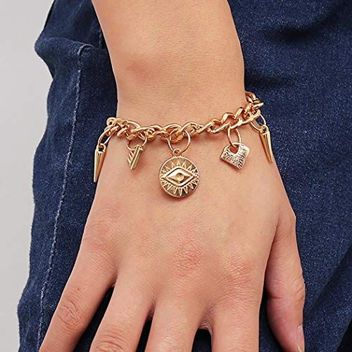 Moda Monete Bracciali Oro Regolabile Catena di mani Triangolo Ciondolo Metallici Bracciale Gioielli Per Donne e ragazze