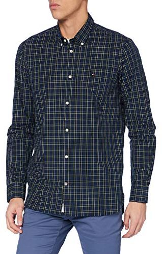 Slim Small Tartan Check Shirt Camicia, Night Sky/Multi, S Uomo