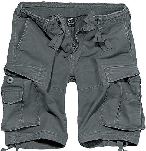 Brandit Vintage Shorts Basic Pantaloncini, Antracite, S Uomo