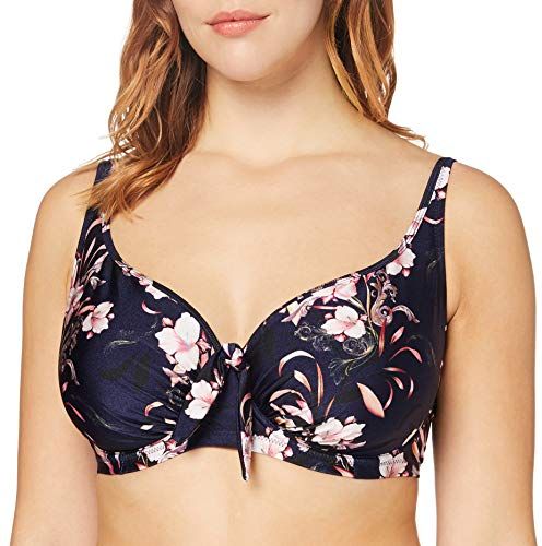 Pour Moi? Orchid Luxe Underwired Non Padded Top Parte Superiore del Bikini, Navy/Pink, 34F Donna