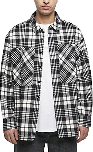 Spouthpole Checked Woven Shirt Camicia, Nero/Bianco, S Uomo