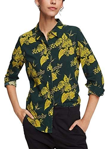 Fitted Cotton Viscose Shirt Camicia, Multicolore (Combo A 0217), X-Small Donna