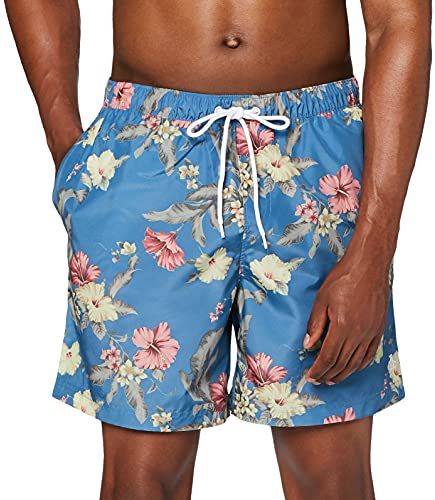 Large Floral Print Swimming Short Pantaloncini da Nuoto Grandi con Stampa Floreale, 443 Copen Blu, XL Uomo