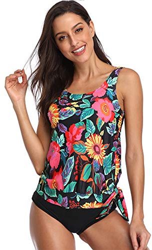 Costume da Bagno Donna Tankini Stampato Swimwear Plus Size Beachwear Brasiliana Costume Costumi A Due Pezzi Bikini Set