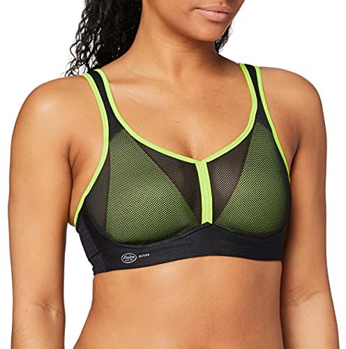 Anita Sport-BH Reggiseno, Multicolore (Schwarz/Neon 459), 1B Donna