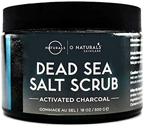 Scrub Uomo Naturale Esfoliante Per Viso Corpo Piedi al Sale Del Mar Morto al Carbone Attivo Anti Antietá, Cura Acne Brufoli Punti Neri Pori Dilatati, Idrata Pulizia Viso Scrub Peli Incarniti 500gr