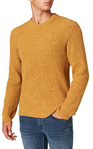 D2. NEPS Rib C-Neck Maglione, Dk Mustard Orange, XL Uomo