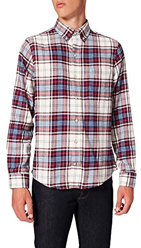 Flannel Plaid BD Shirt Camicia Casual, Rosso (Port Royale 606), S/M Uomo