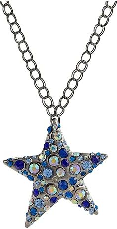 Star Long Pendant Necklace (Blue) Necklace