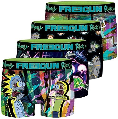 Lot De 4 Boxer Rick And Morty Pantaloni, Multicolore (Multicolor G1), Large (Pacco da 4) Uomo