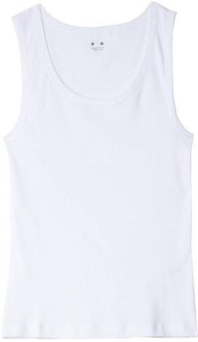 Heritage Rib Rocker Tank (White) Women's Clothing