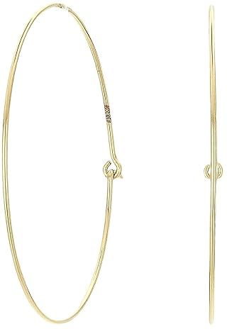 Large Delicate Wire Hoop Earrings (14K Gold-Filled) Earring