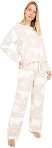 Dream Fleece Soft Snow Bear Pullover Top (Pale Pink) Women's Clothing