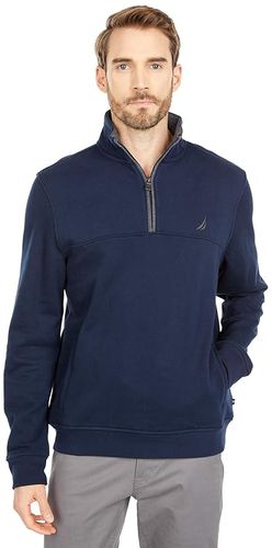 1/4 Zip Knit Sweater (Navy) Men's Sweater