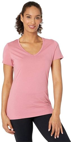 Organic Cotton Featherweight V-Neck Tee (Rosewood) Women's Clothing