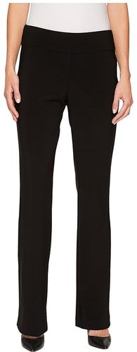 Microfiber Long Slight Flare Pants (Black) Women's Casual Pants