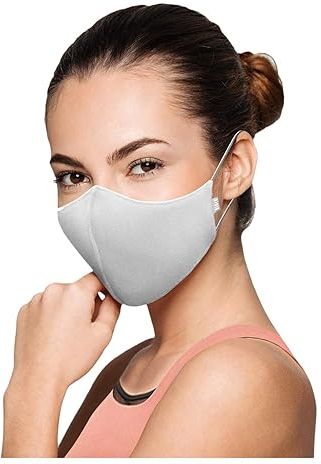 Adult Soft Stretch Contour Mask 3 Pack (White) Caps