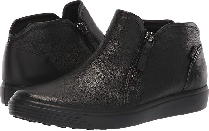 Soft 7 Low Cut Zip Bootie (Black Cow Leather) Women's Shoes