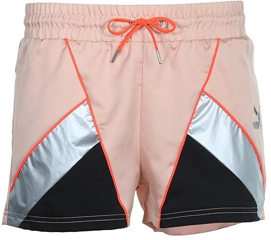 Tailored For Sport Satin Shorts (Pink Sand/Puma Black/Metallic Silver/Hot Coral) Women's Shorts