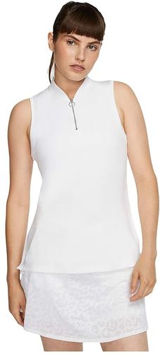 Dri-FIT Sleeveless Polo (White/White) Women's Clothing