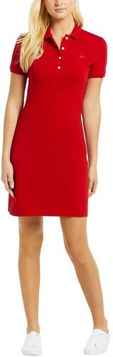 Short Sleeve Slim Fit Stretch Pique Polo Dress (Merlot Red) Women's Dress