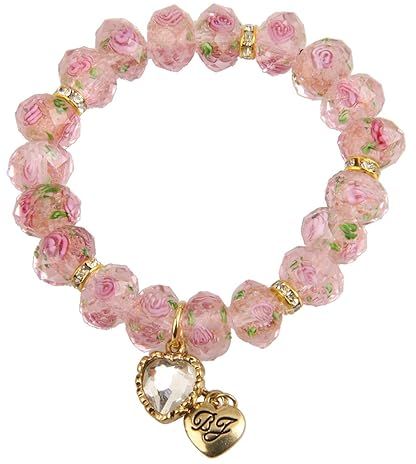 Tzarina Pink Beads Stretch Bracelet (Pink) Bracelet