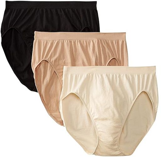 Comfort Revolution Microfiber Hi-Cut Panty 3-Pack (Beige/Nude/Black) Women's Underwear