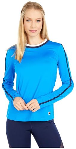 Heritage Tennis Long Sleeve Top (Electric Blue/Navy) Women's Clothing