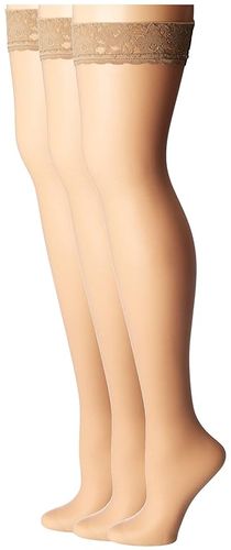 So Sexy French Lace Sheer Thigh Highs (3-Pack) (Natural) Sheer Hose