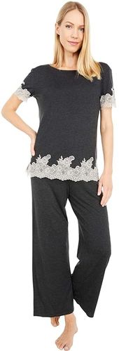 Luxe Shangri-La Short Sleeve PJ Set (Anthracite) Women's Pajama Sets