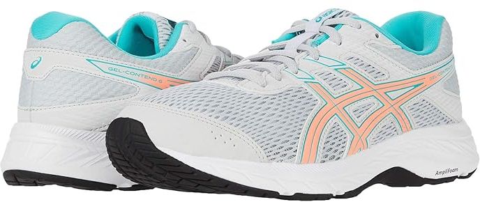 GEL-Contend(r) 6 (Glacier Grey/Sun Coral) Women's Running Shoes