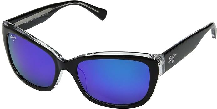 Plumeria (Black/Crystal/Blue Hawaii) Athletic Performance Sport Sunglasses