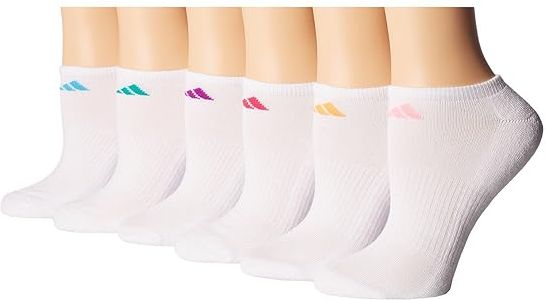 Athletic 6-Pack No Show Socks (White/Shock Pink/Glow Orange/Shock Purple/Bright Cyan/Shock Mint) Women's No Show Socks Shoes
