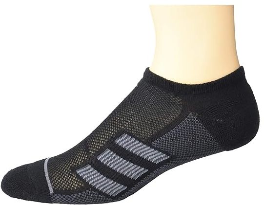 Superlite Stripe II No Show Socks 3-Pack (Black/Onix/Night Grey) Men's Crew Cut Socks Shoes