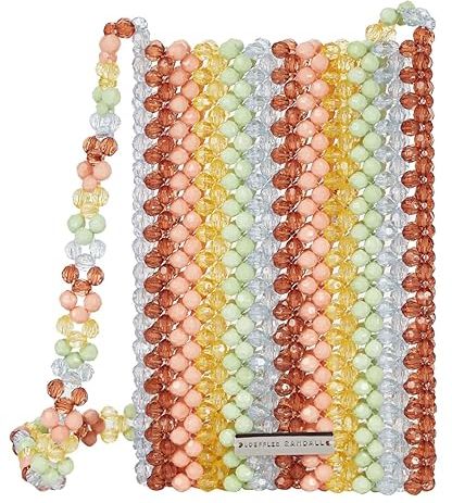 Georgina Beaded Phone Crossbody (Pastel Stripe) Handbags