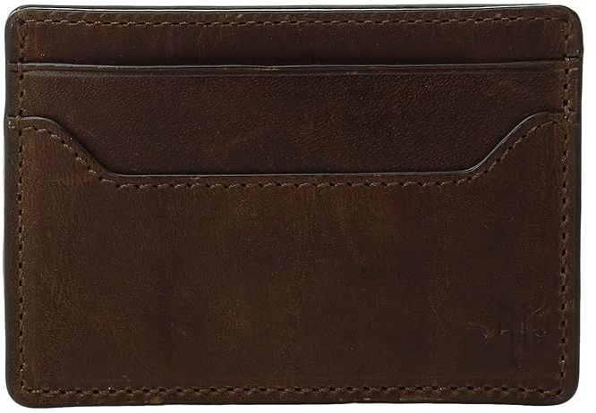 Logan Money Clip Card Case (Dark Brown Antique Pull-Up) Credit card Wallet