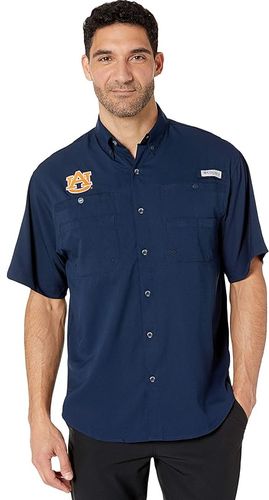Auburn Tigers Collegiate Tamiami II Short Sleeve Shirt (Collegiate Navy) Men's Short Sleeve Button Up