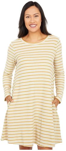 Foothill Long Sleeve Swing Dress (Almond Framer Stripe) Women's Clothing