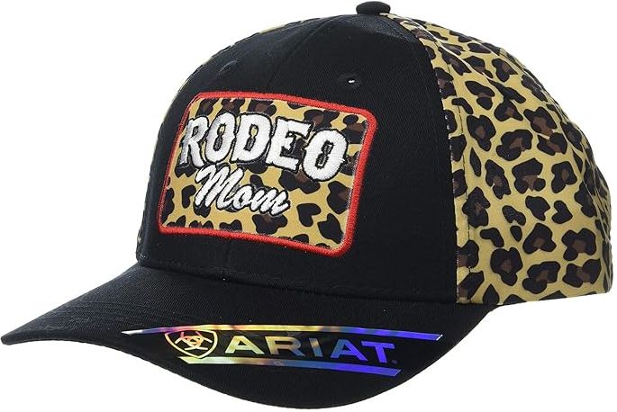 Rodeo Mom Snapback Cap (Black/Leopard) Caps