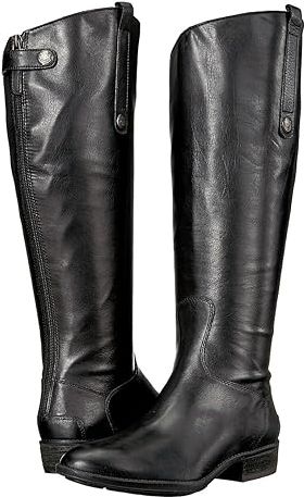Penny 2 Wide Calf Leather Riding Boot (Black) Women's Zip Boots