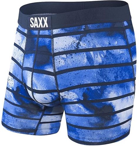 Vibe Boxer Modern Fit (Navy Tie-Dye Stripe) Men's Underwear