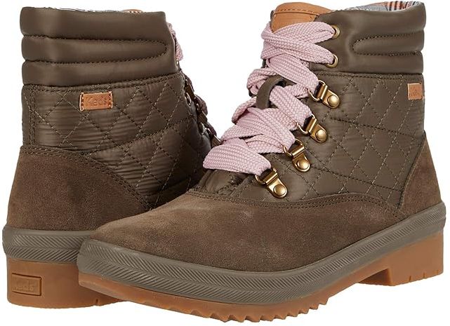 Camp Boot Suede Quilted Nylon WX (Bungee Cord Olive) Women's Shoes