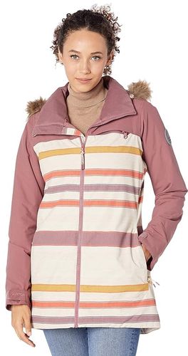 Lelah Jacket (Rose Brown/Creme Brulee Woven Stripe) Women's Coat