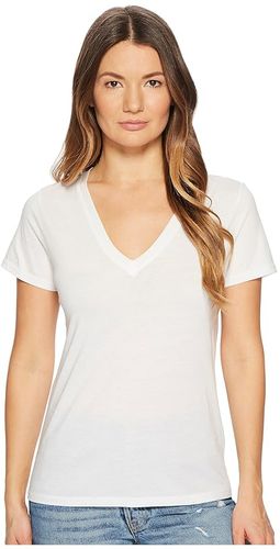 Essential V-Neck Top (Optic White) Women's T Shirt